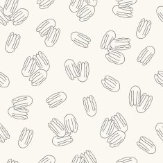Seamless pattern with pecan nuts