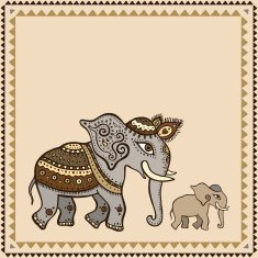 Ethnic elephant Indian style N3