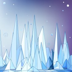 Mountains Vector 3D concept illustration