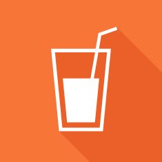 Glass with straw modern flat icon vector illustration drinking glass symbol