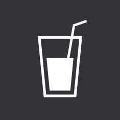 Glass with straw flat minimal icon vector illustration drink glass symbol