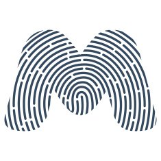 M letter line logo Vector fingerprint design