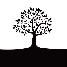 Black vector Tree on white Background