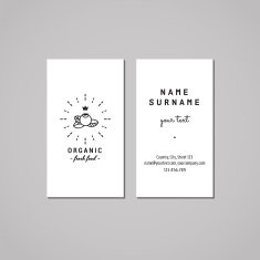 Organic food business card design concept Logo with blueberry