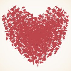 Flower heart silhouette N2