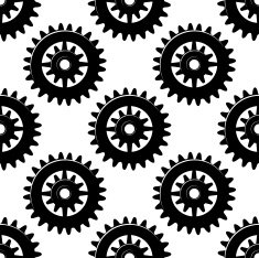 Machine gears and pinions seamless pattern