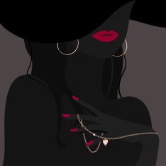 Girl silhouette with jewelry N2