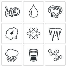 Various physical state of water icons set Vector Illustration N2