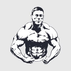 Hand drawn muscular man - Bodybuilder N2