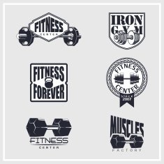Fitness gym emblems