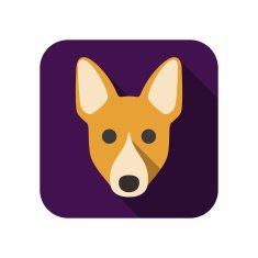 Carolina dog face flat icon series