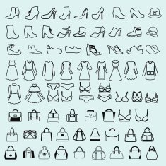 set of Fashion woman clothing and accessories N2