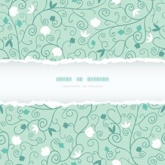 Blossoming Branches Horizontal Torn Frame Seamless Pattern Background