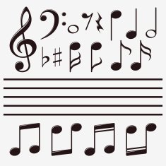 Vector icons set music note