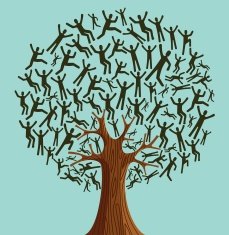 Human family tree illustration