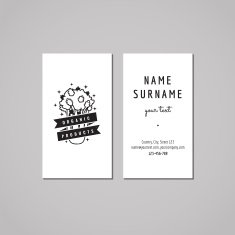 Organic food business card design concept Logo with celery