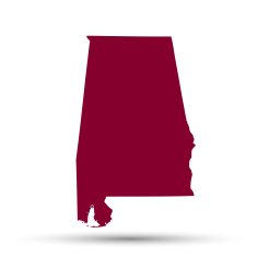Map of the U S state Alabama N2