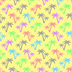 Summer multicolor background Seamless Pattern with Coconut Palm Trees