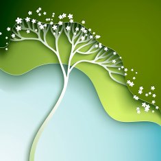 Vector illustration with stylized tree N3
