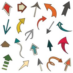 vector silhouette of different arrows N4