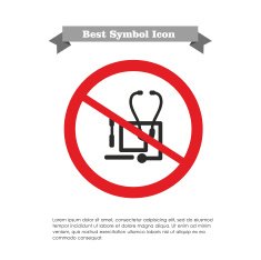 No stethoscope and tongue depressors icon