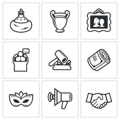 Auction icons set Vector Illustration N3