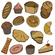 vector illustration silhouettes of baking