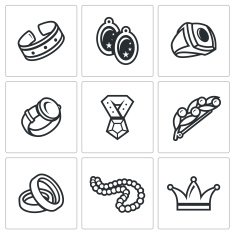 Bijouterie icons set Vector Illustration N2