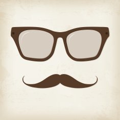 Retro hipster mustache and glasses N2