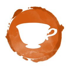 Watercolor paint stain and cup