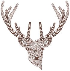 Antlered deer Graphic drawing tattoo
