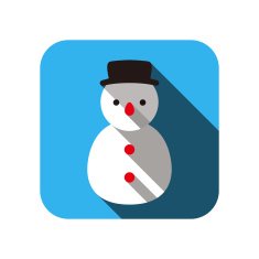 Christmas snowman flat icon N2