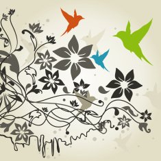 Birds a flower