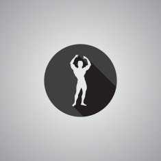 bodybuilder symbol flat