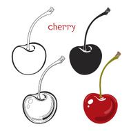 Set of cherry isolated on white background