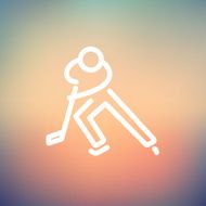 Moving hockey player thin line icon N4