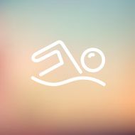 Pool wave thin line icon N4