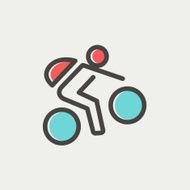 Mountain bike rider thin line icon N3