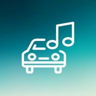 Car with music thin line icon N4