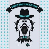 Cute Sheriff Dog icon with hat and badge