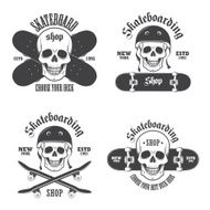 Set of skateboarding emblems labels and designed elements 2 N2