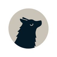 Wolf head inside a circle
