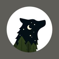 Wolf head inside a circle N2