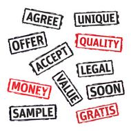 Vector grunge stamps AGREE OFFER LEGAL ACCEPT MONEY