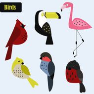Cute vector birds set N2