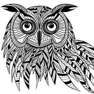 Owl bird head as halloween symbol N2