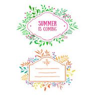 Beautiful banner card invitation or label Summer background N2