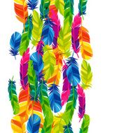 Colorful seamless pattern with bright abstract transparent feathers N5