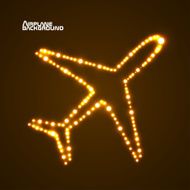 Glowing airplane with neon Vector illustration Eps10