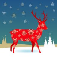 Christmas deer in the snow N2